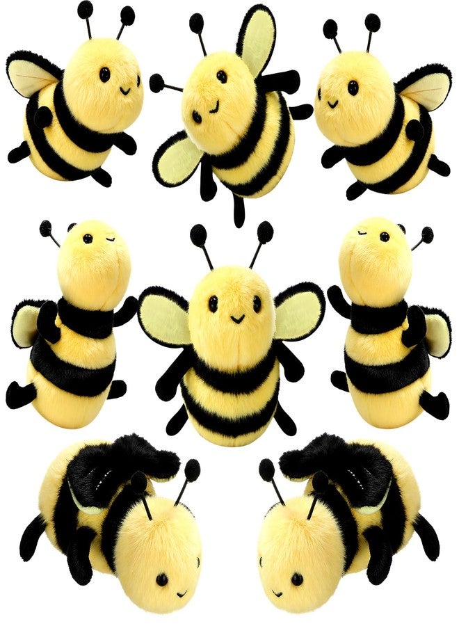 Sratte 8 Pcs 4.72 Inches Stuffed Bees Plush Soft Small Bee Stuffed Animal Honeybee Plush Keychains Realistic Cartoon Toys Adorable Doll for Baby Shower Valentine Birthday Party Favors (Novel Style) - Image 1